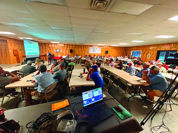 Tyler Jones/CRD About 70 people attended the ASMFC’s public hearing in Townsend at the Sapelo Saltwater Fishing Club in October.