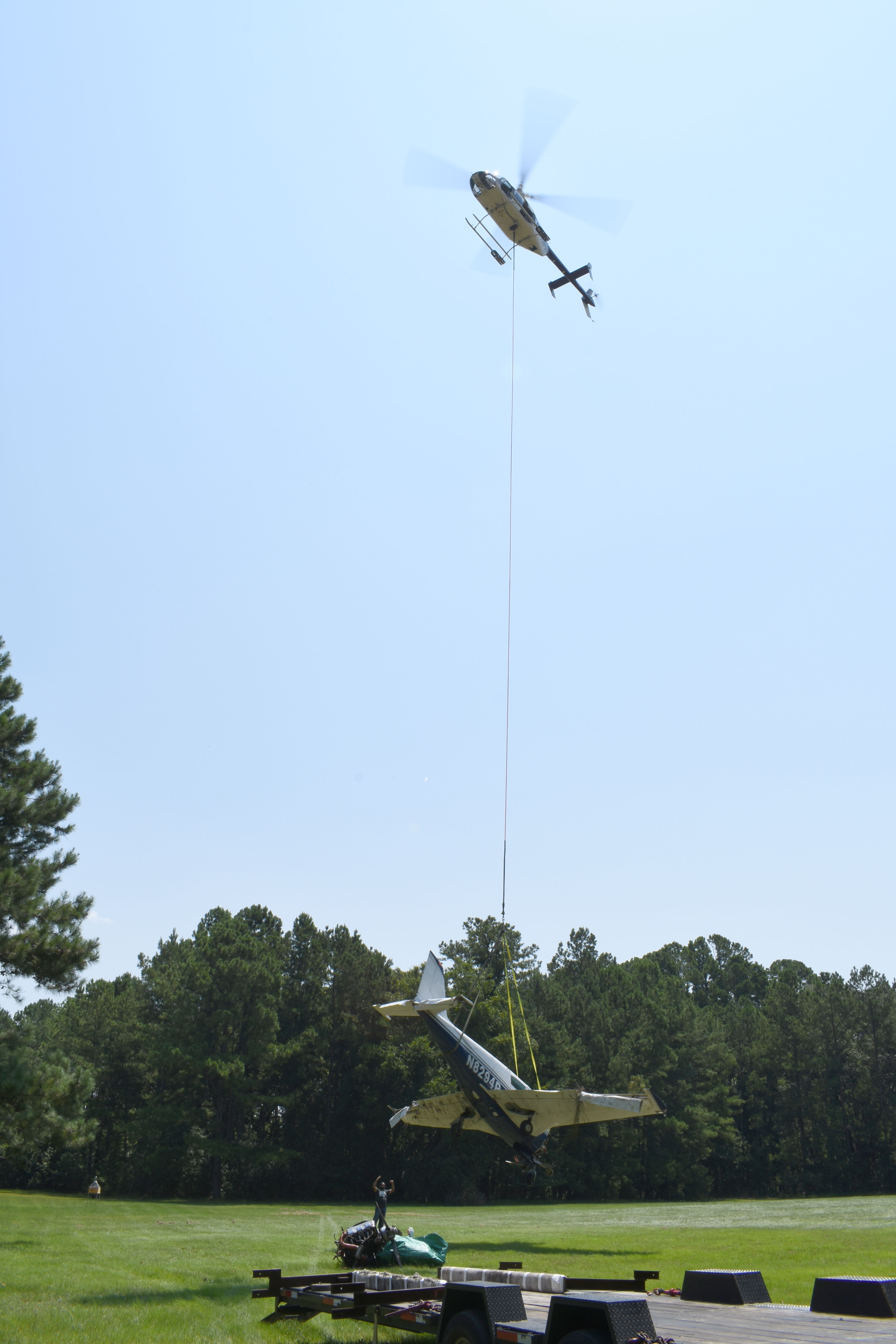 A plane is removed from the marsh near Brunswick.