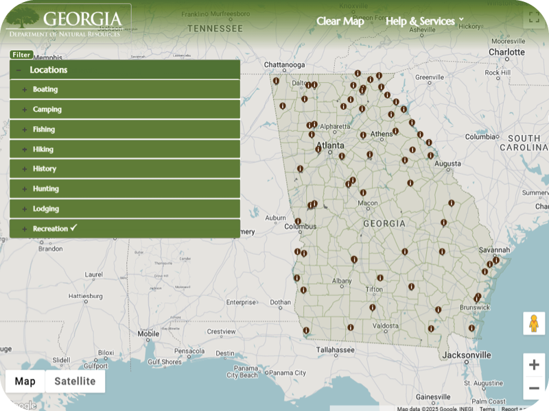 Georgia Outdoor Map