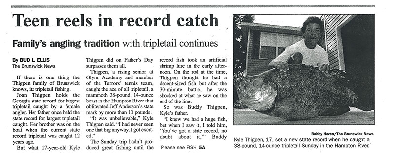 Kyle Thigpen with Tripletail