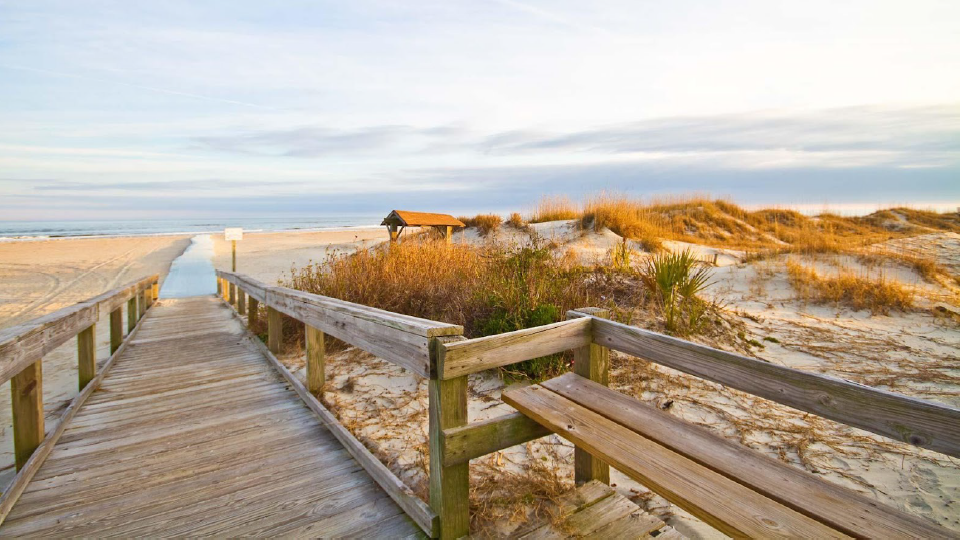 Tybee Island Dunes and beach access boardwalk