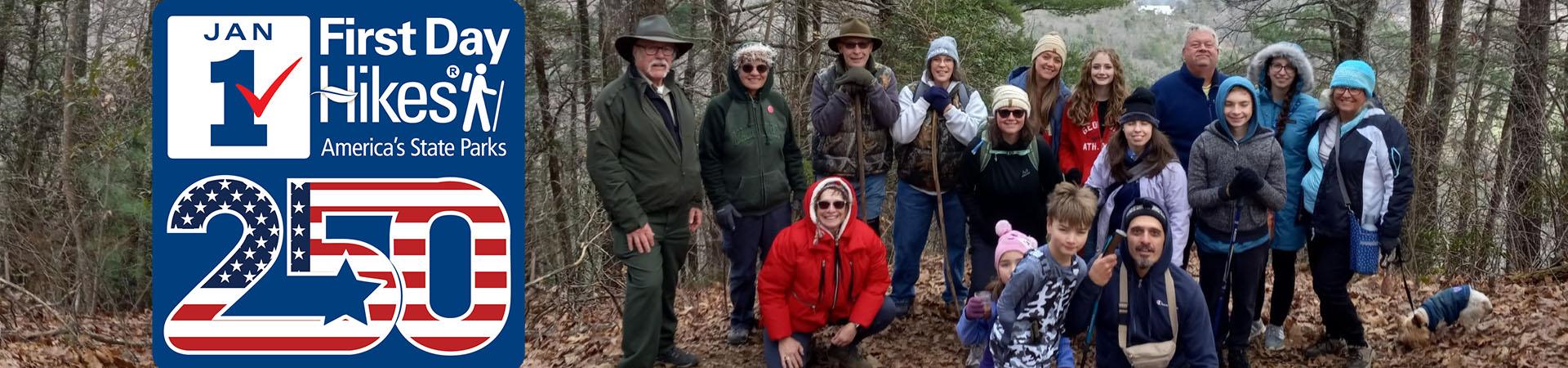 Photo of hikers on their First Day Hike