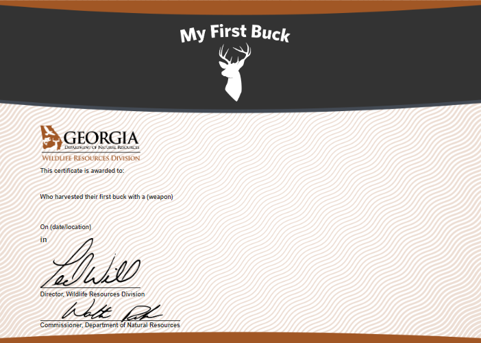 My First Buck Certificate